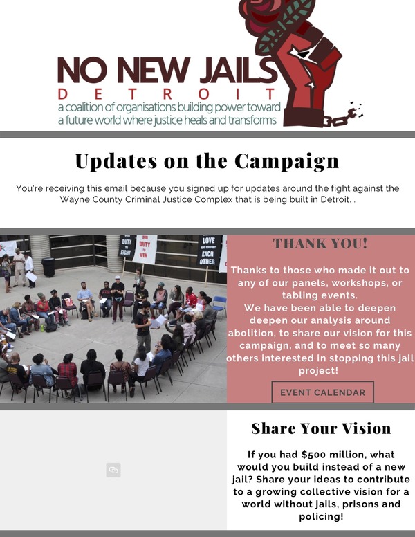 NO NEW JAILS DETROIT newsletter first